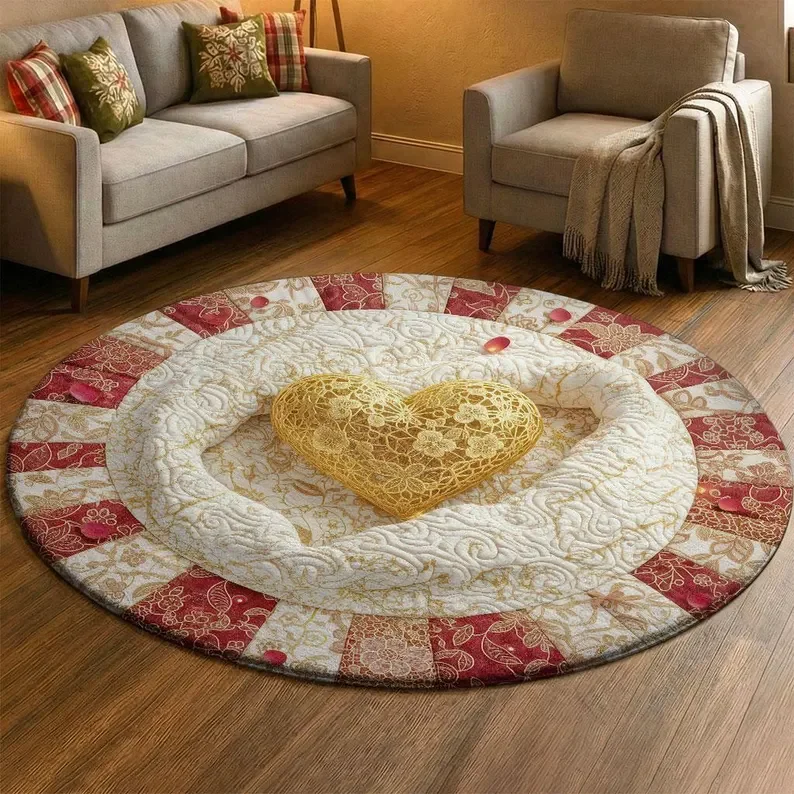 3D Wonderland Mushroom Valley Rug Fantasy Forest River Carpet Red Rose Floral Illusion Floor Mat Mystical Fairy Home Decor Rugs