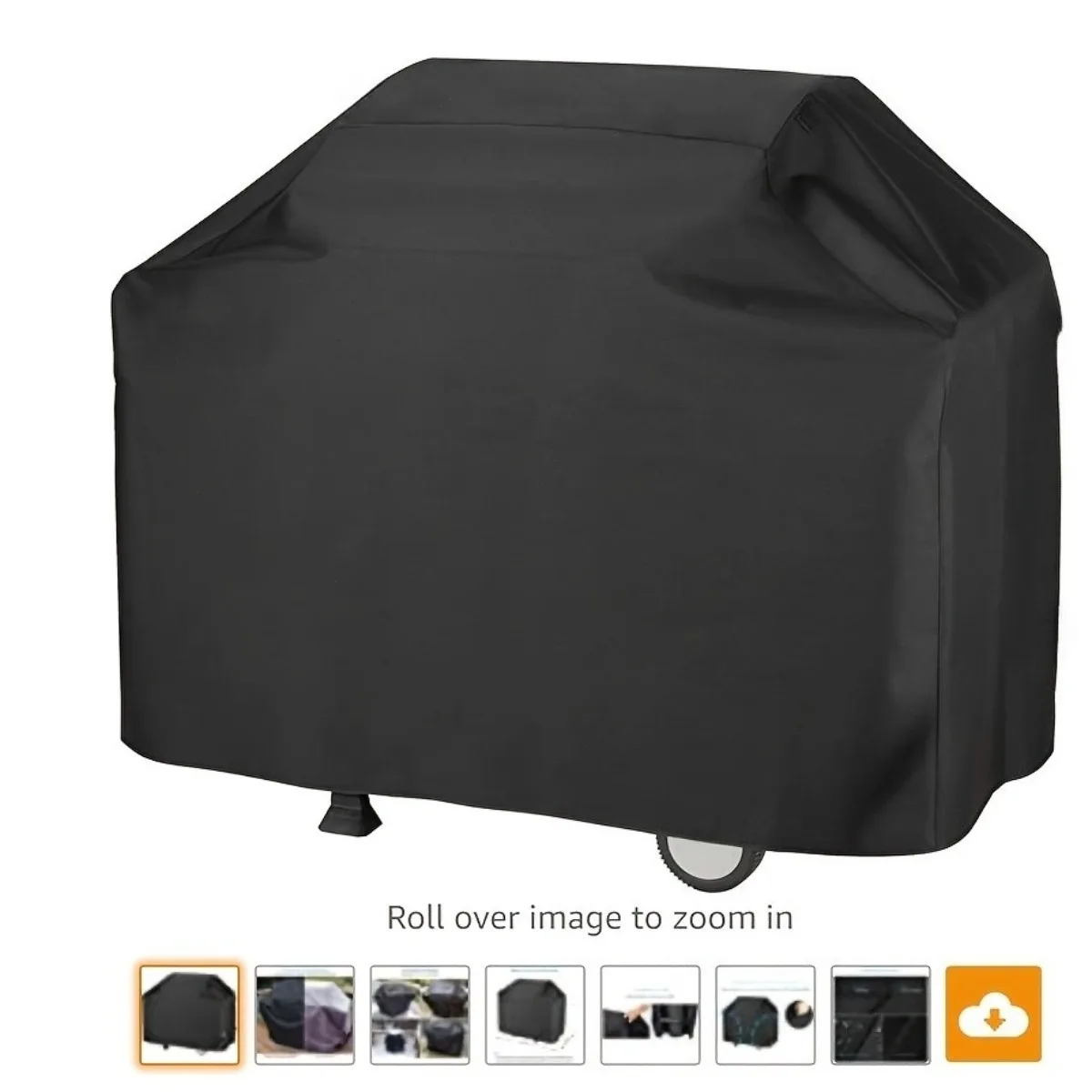Large Grill Cover, Heat Resistant Black, Heavy Duty Grill Cover for Gas Grill, BBQ Accessories view 5