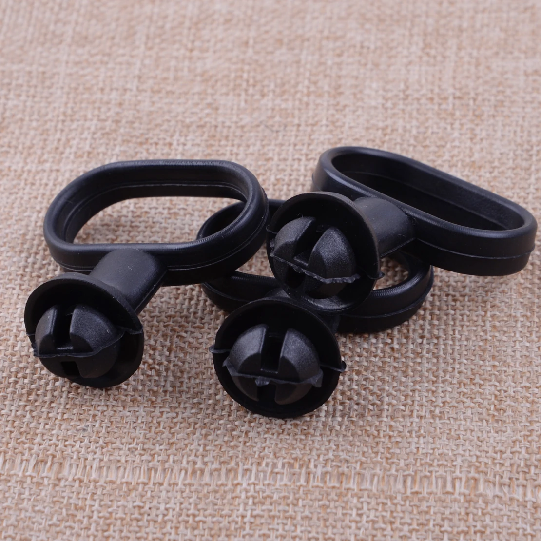 CITALL 4Pcs Universal Black Rubber Front Mudguard Speedometer Cable Guide Holder for Motorcycle 5.5x4.1 cm