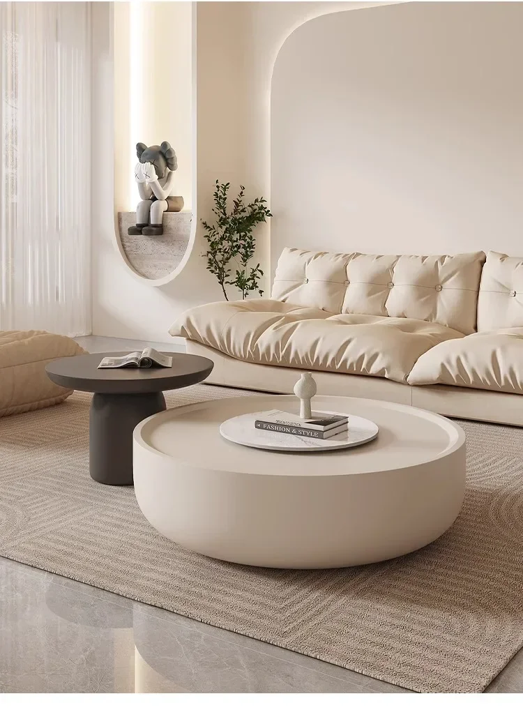 X188Кремовый стиль, круглый чайный столик, комбинация для гостиной, дома, маленькой квартиры, французский вход, люкс, современный минималистичный дизайн