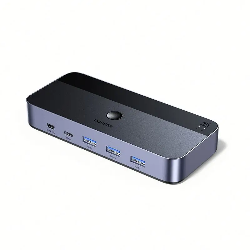 UGREEN USB 3.0 HD-MI KVM Switch 2 in 1 Out Splitter Support 4K60Hz for 2 Computers Sharing 1 Monitor Keyboard Mouse
