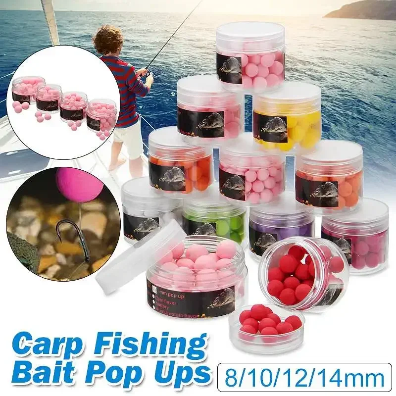 10PCS Many Flavors Carp Fishing Bait Foam Pop Up Carp Boilies Hair Rig Hookbait Artificial Pop Corn Method Feeder Carp Fishing