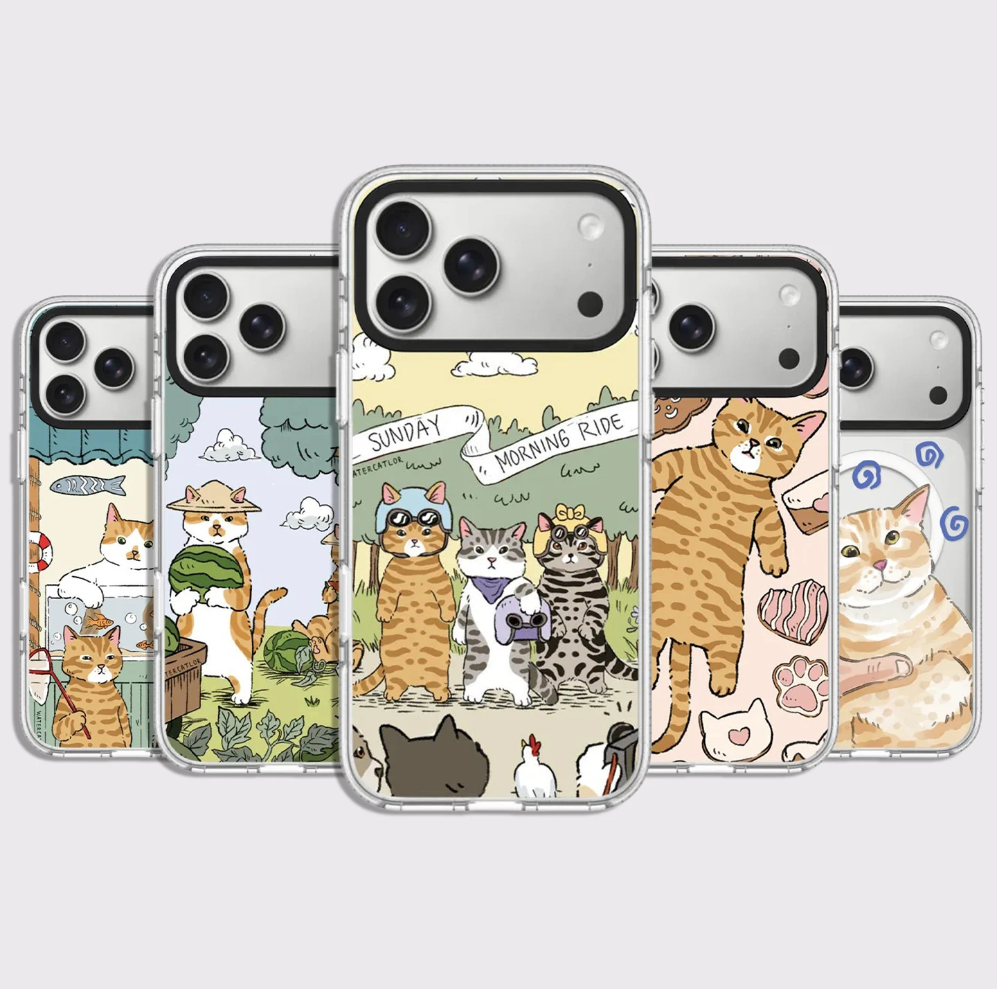 

Sunday Morning Ride Acrylic White Border Magnetic Cover for IPhone 12 13 14 15 16 17 Pro Max Case for IPhone 17 Air