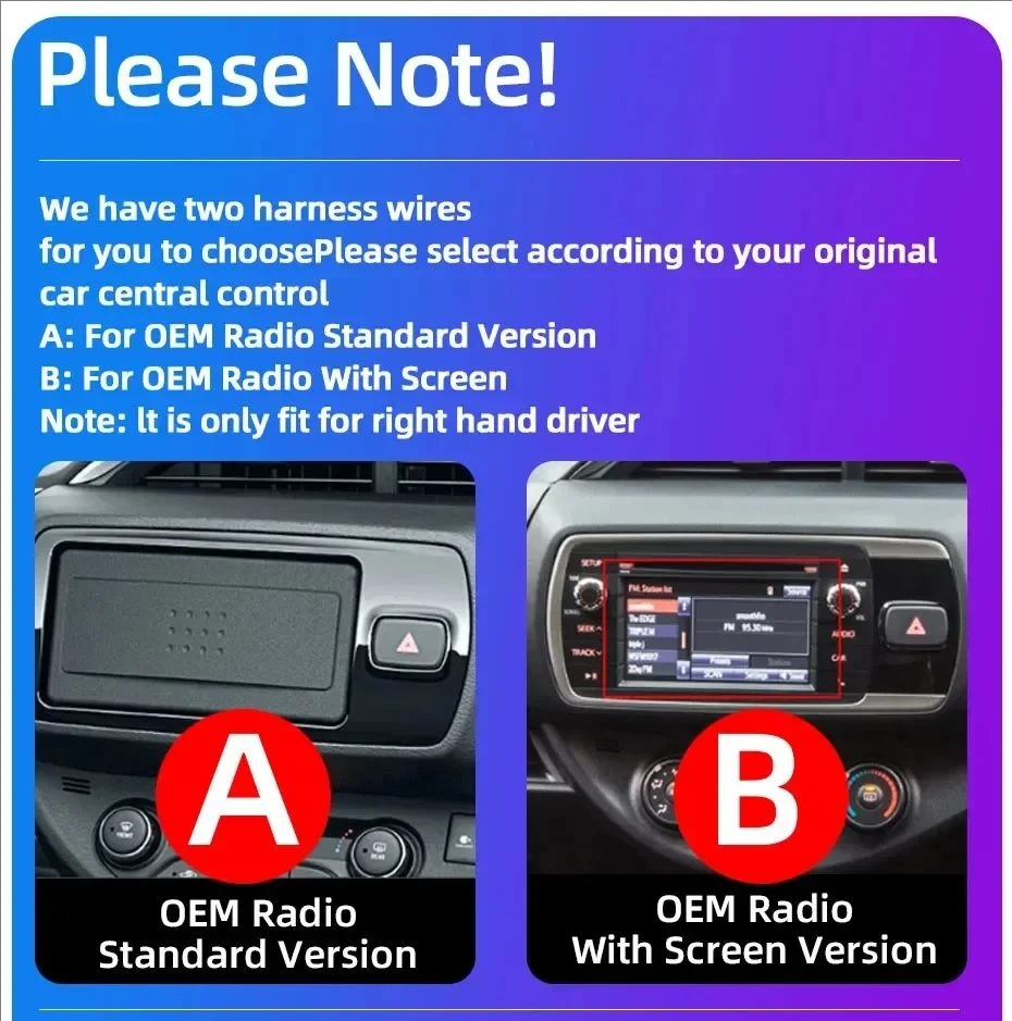 Autoradio Radio samochodowe dla Toyota Vitz 3 XP 130 2014 - 2019 Carplay Wireless Android Auto Multimedia Automotive Video Stereo WIFI