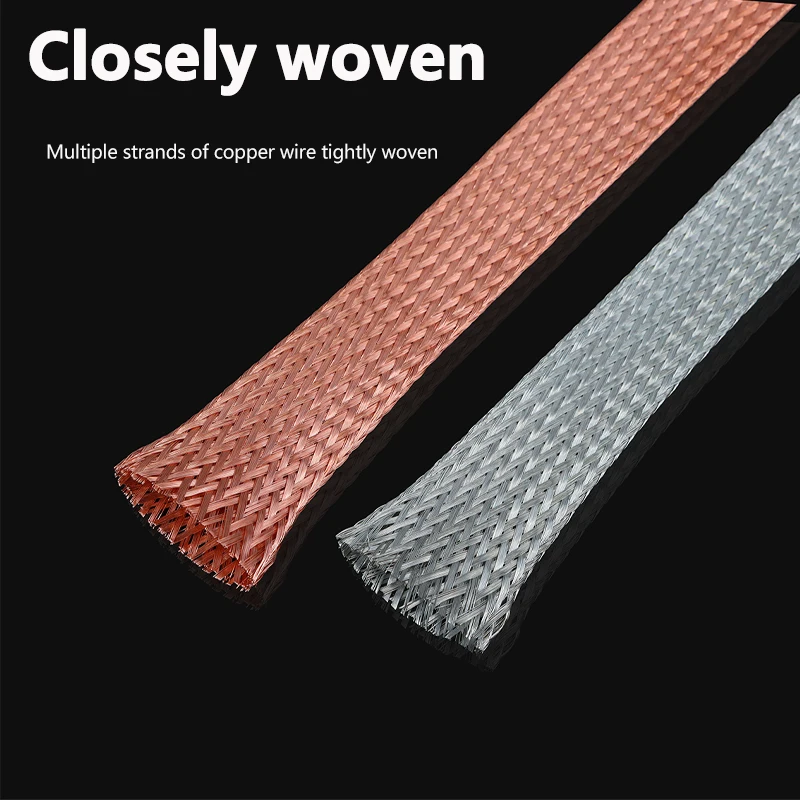 1-10m Pure Copper Tinned Copper Expandable Sleeve 2 4 6 8 10 12 14 16 18 20 25 28mm Copper Braided Shielded Signal Metal Sheath