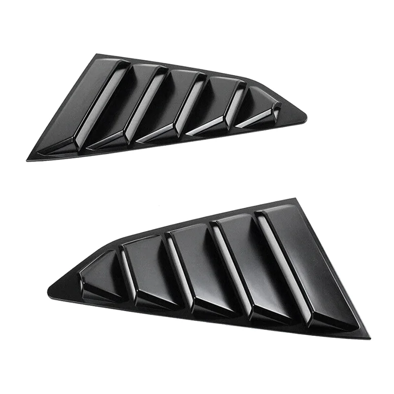 Matte Black 1/4 Rear Side Vent Quarter Window Louver Shutter Cover Trim for 2016-2022 Chevy Camaro