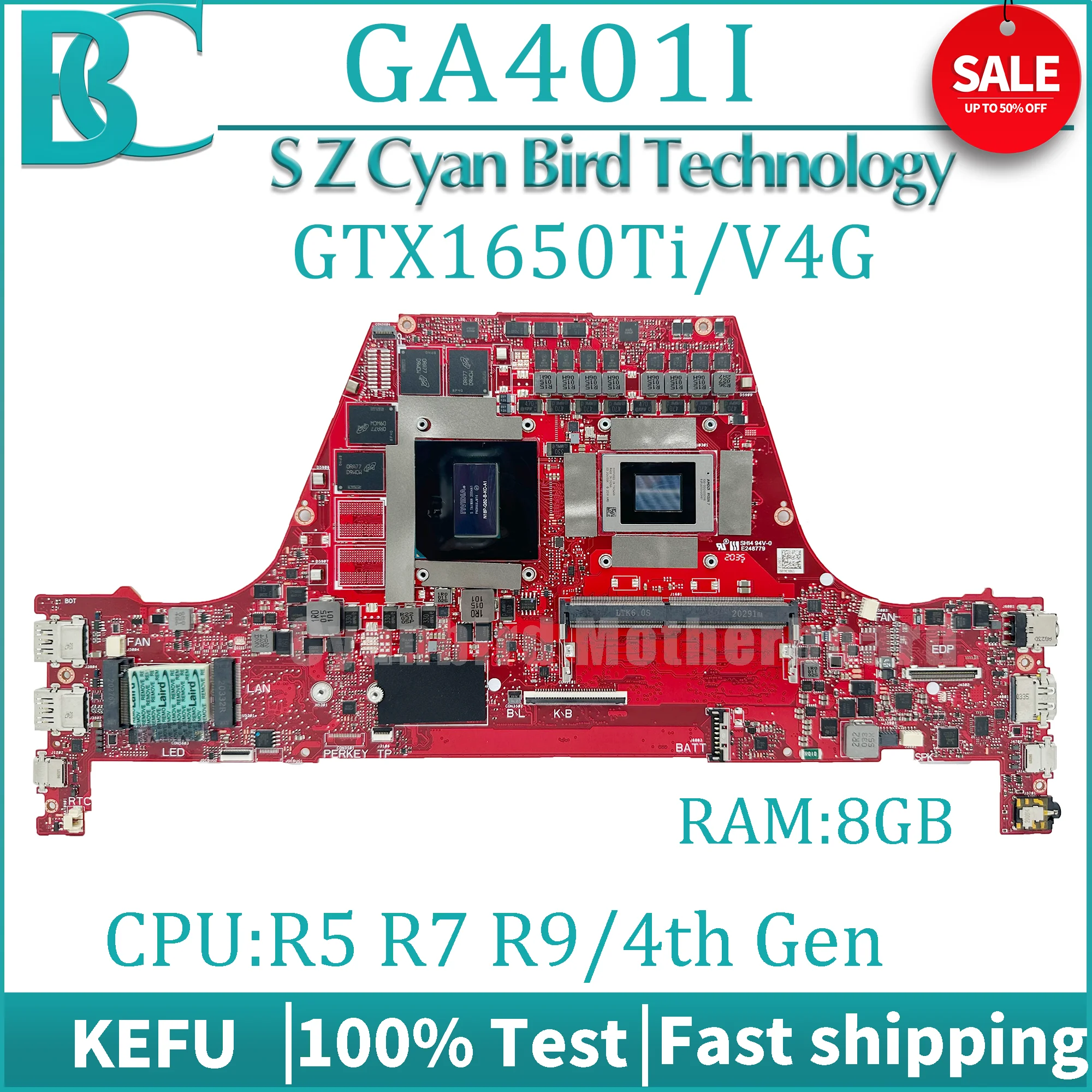 KEFU Scheda Madre GA401I Per ASUS ROG GA401IV GA401II GA401IU GA401IVC Mainboard Del Computer Portatile GTX1650Ti/4G RTX2060/6G R7-4800H R9-4900H