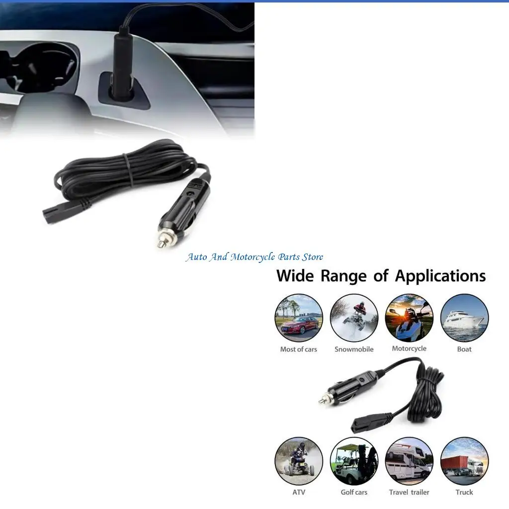 P9FD Car Cool Box Fridge Wire Power Cable Cigarette Plugs Extension Cable