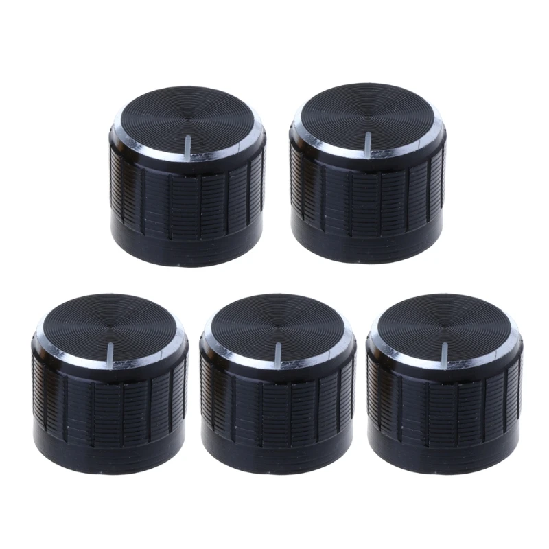 5 Pcs Aluminum Rotary Control Potentiometer Knob Adjustable Rotate Button Dropship