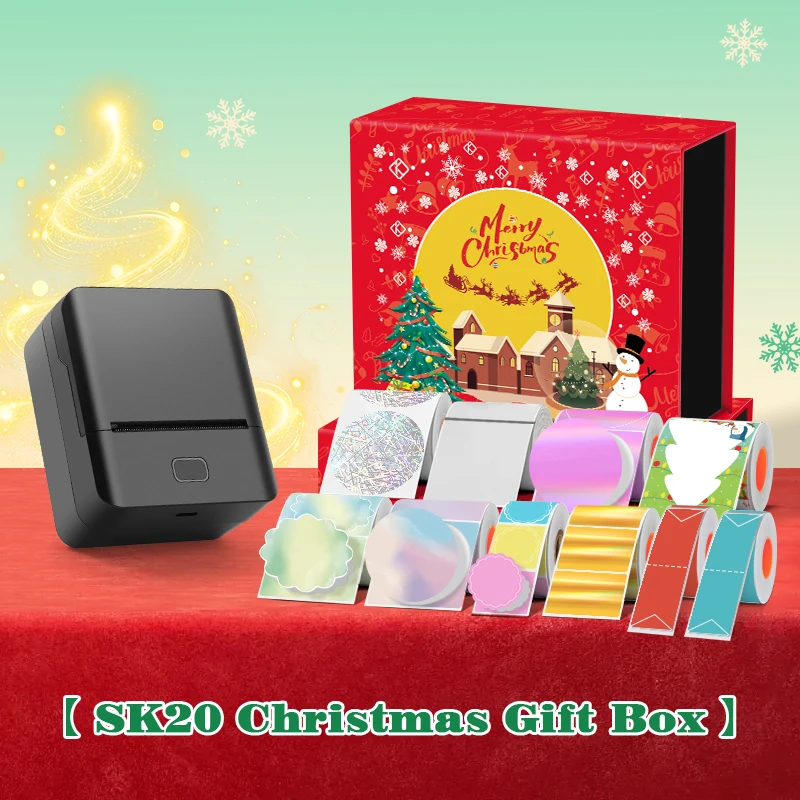 

Портативный принтер KAYSION с 10-рулонами, беспроводной самоклеящийся принтер для термоэтикеток, ценник для рождественского подарка