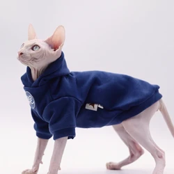 Sphynx Cat Clothes Thick Warm Fleece Winter Hairless Cat Clothes for Devon Rex, Cornish and Small Cats