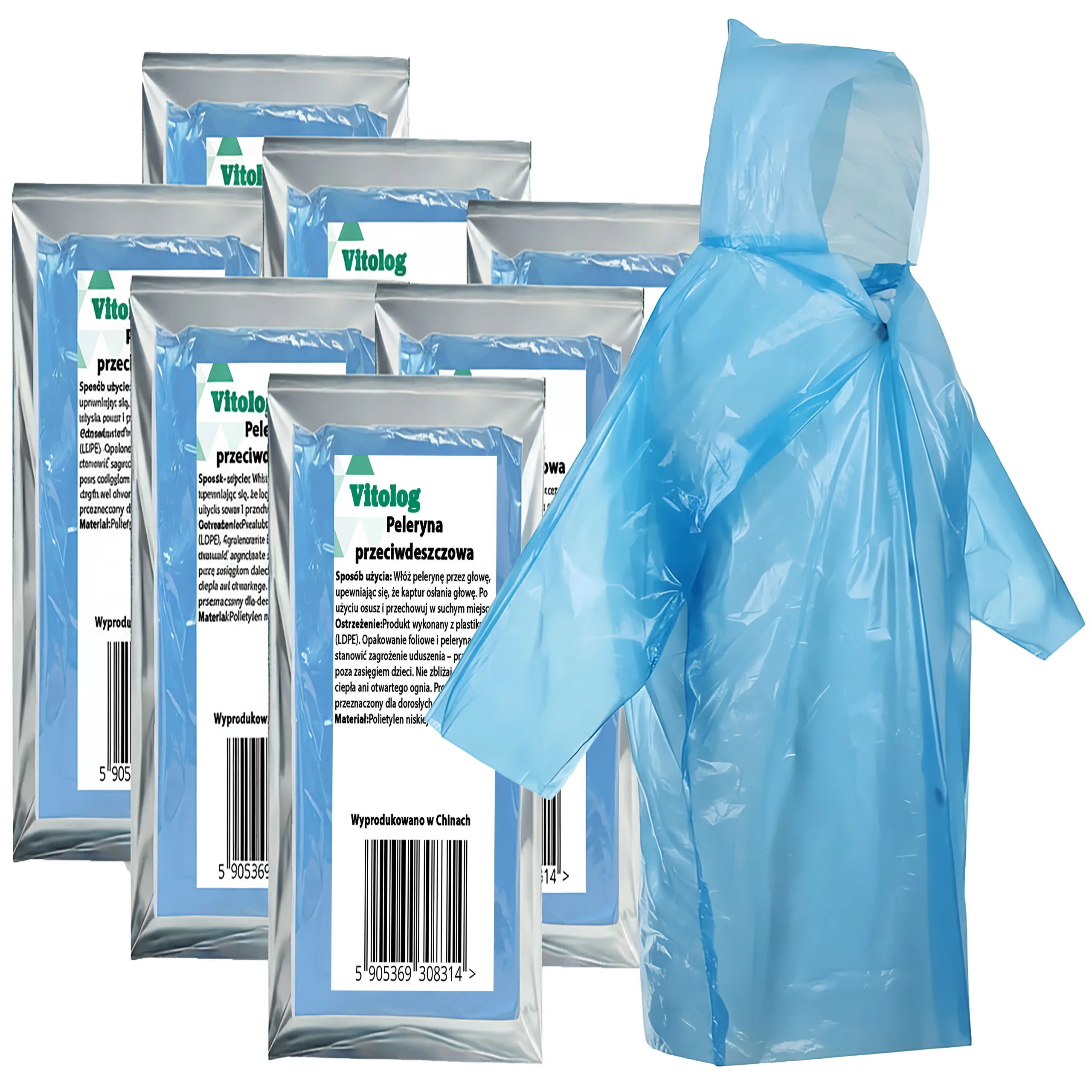 6 x Regenjas Regenjas Regenponcho Palto Rain