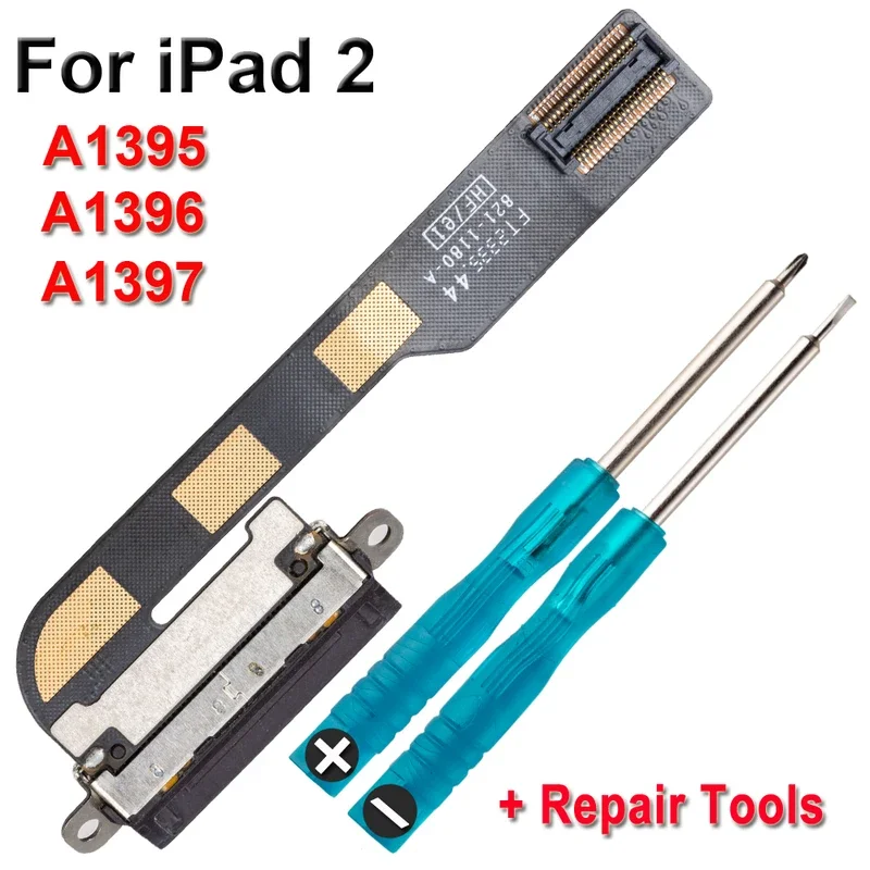 Charger USB screws set Repair part for iPad 2 a1395 A1396 a1397 dock plug jack socket connector data charging flex with tools