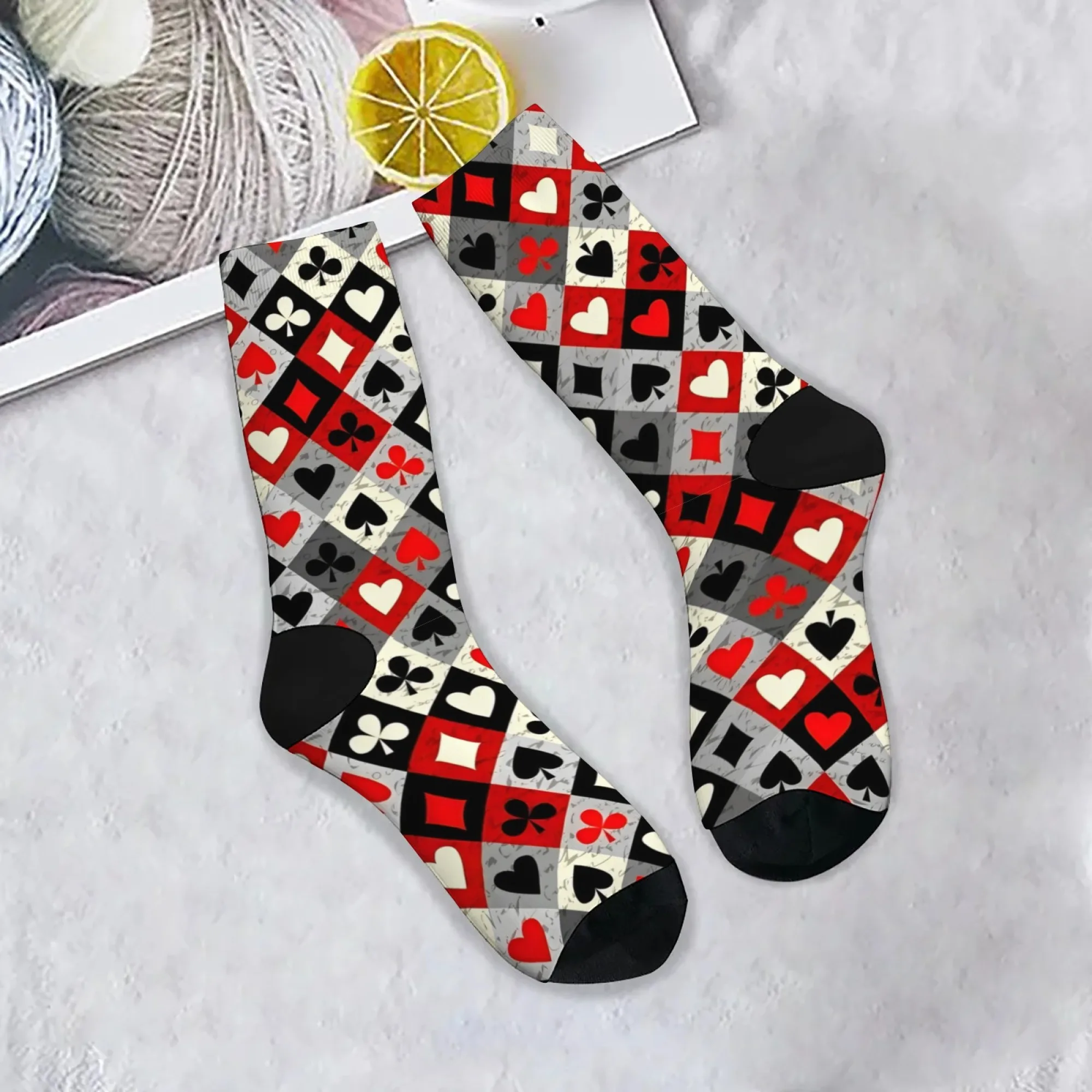 

Мужские носки с принтом игральных карт, удобные дышащие нескользящие повседневные носки, новинка, уличные носки в стиле Харадзюку в стиле ретро в стиле хип-хоп, подарок