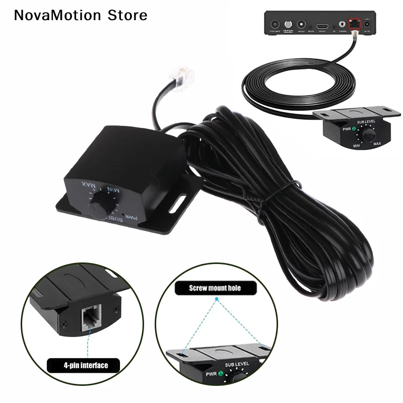 [NM]1Pcs Car Sound Simple Connection Amplifier Volumes Adjust Knob Set With Long Cable General Remote Bass Controller[NM]