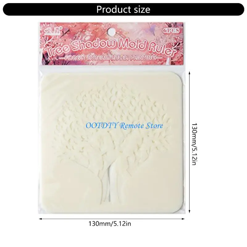 6 PCS Modelos arte folhas desenho animado