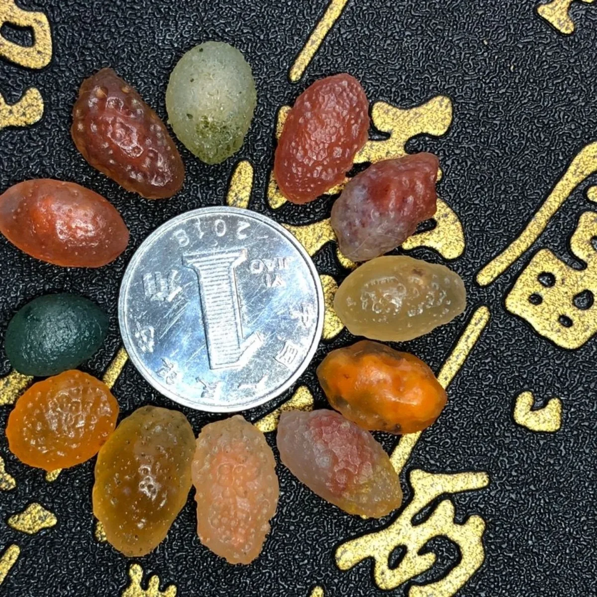 Chalcedony Beauty Candy Agate Gemstones,Vial Set, 10-15mm Natural, Earthy Tone, Vase Filler.Candy Agate