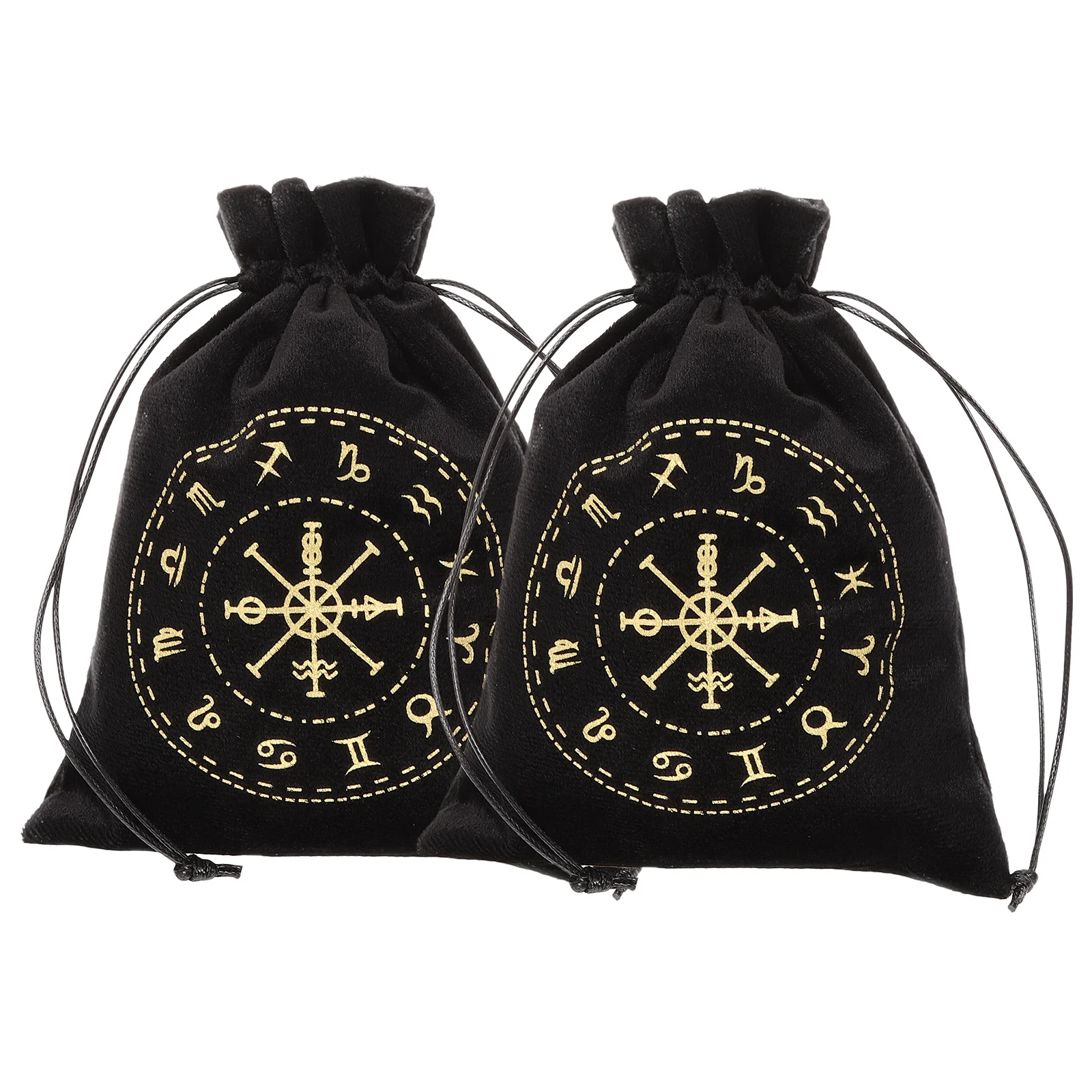 

2Pcs Tarot Card Storage Bag Drawstring Pouch Soft Lint Fabric Portable Organizer Holder Tarot Cards Bag Elegant Patterned Pouch