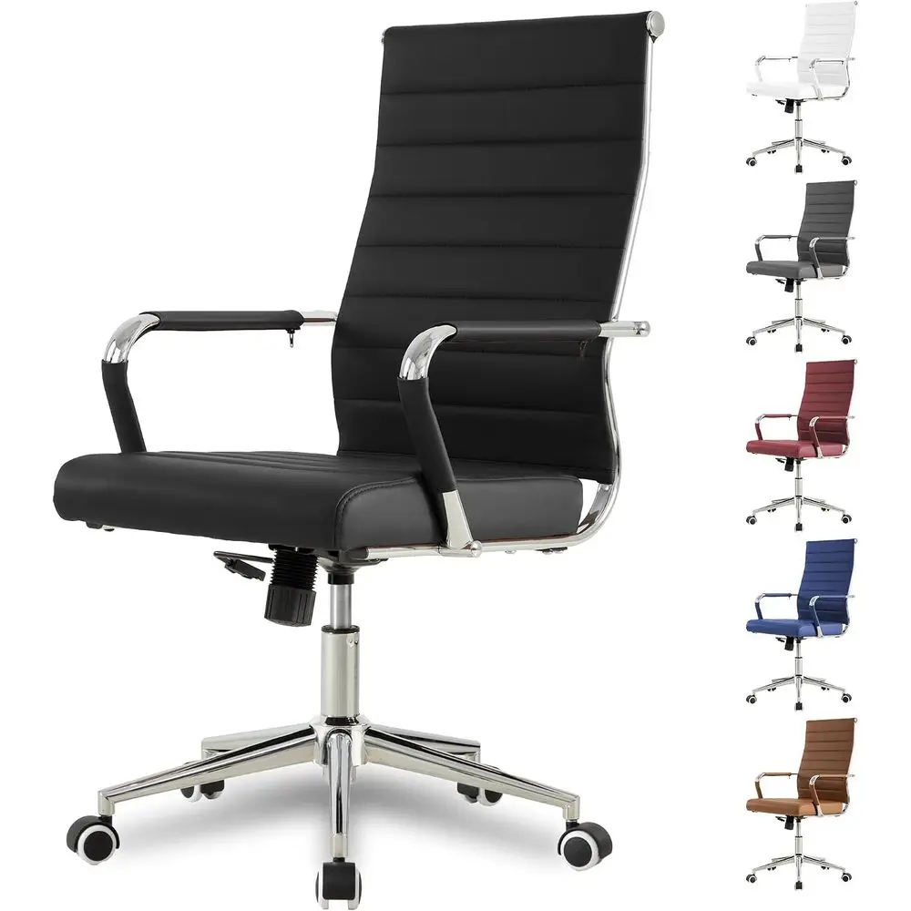 Okeysen Oice Desk Chair, Ergonomic Leather ern Conerence Room Chairs, Executive Ribbed Height Adjustable Swivel Rolling Chair or