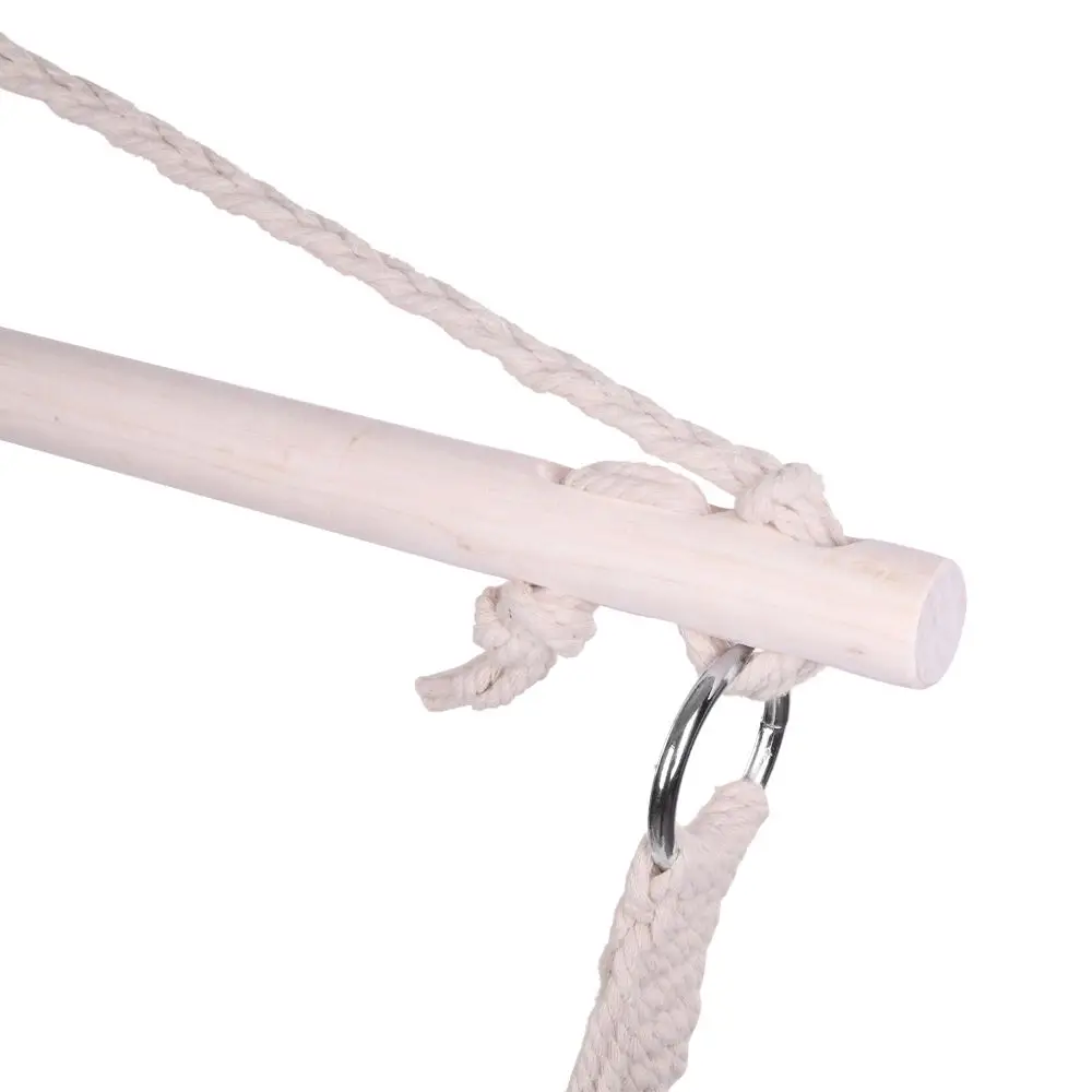 Indoor and outdoor garden cotton sling wind/sky chair swing beige hammock