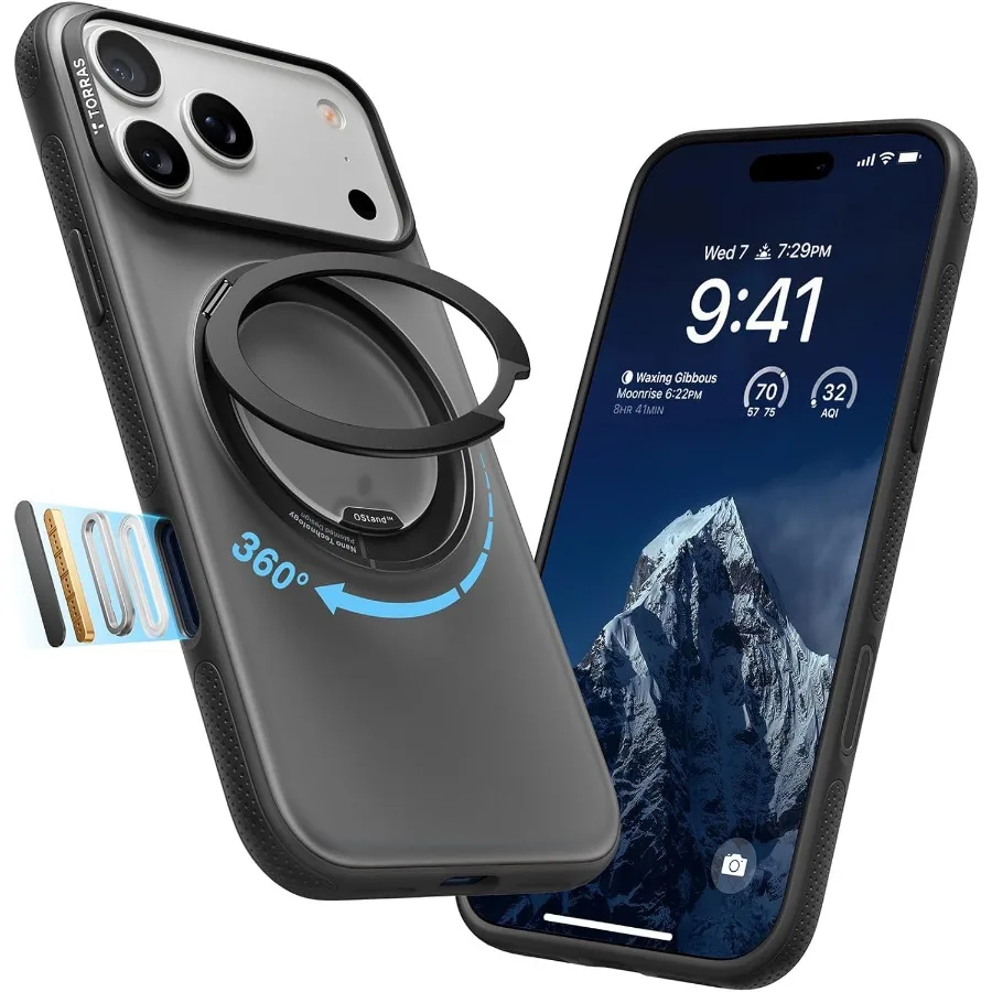 

360 Magnetic Stand for iPhone 17 Pro Max Case with MagSafe Compatibility 4X Military-Grade Protection Slim Design for 6.9 Scree