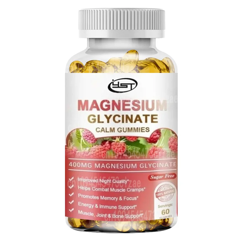 

Магниево-глицинатовые жевательные конфеты - с магниевым малатом, витамином D, B6 и CoQ10 - 60 капсул