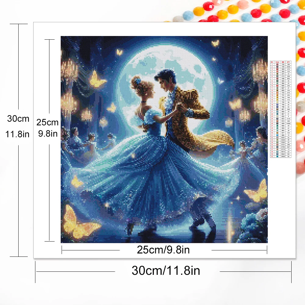 Disney Diamond Painting Cinderella Rhinestones Picture Cartoon Moon Diamond Mosaic Embroidery Cross Stitch Handmade Gift