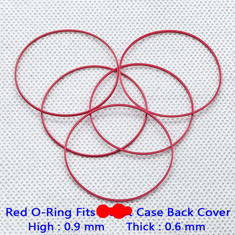 2/5 PCS Red Gasket O-Ring Dia 25-40MM Waterproof Gasket Fit For Men Watch Case Back Cover T035 Couturier 1853 Case Ring Parts image 5