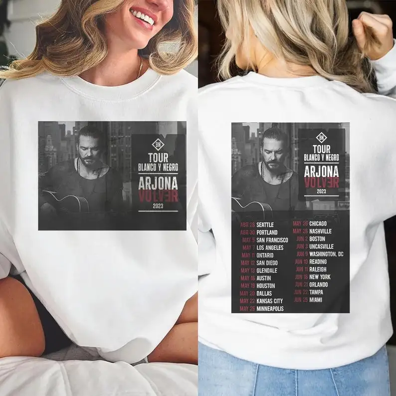 Ricardo Arjona Hoodie Tour Blanco Y Negro Arjona Volver 2023 Women Man Printed Sweatshirt Classic Fan Clothes Ropa Mujer