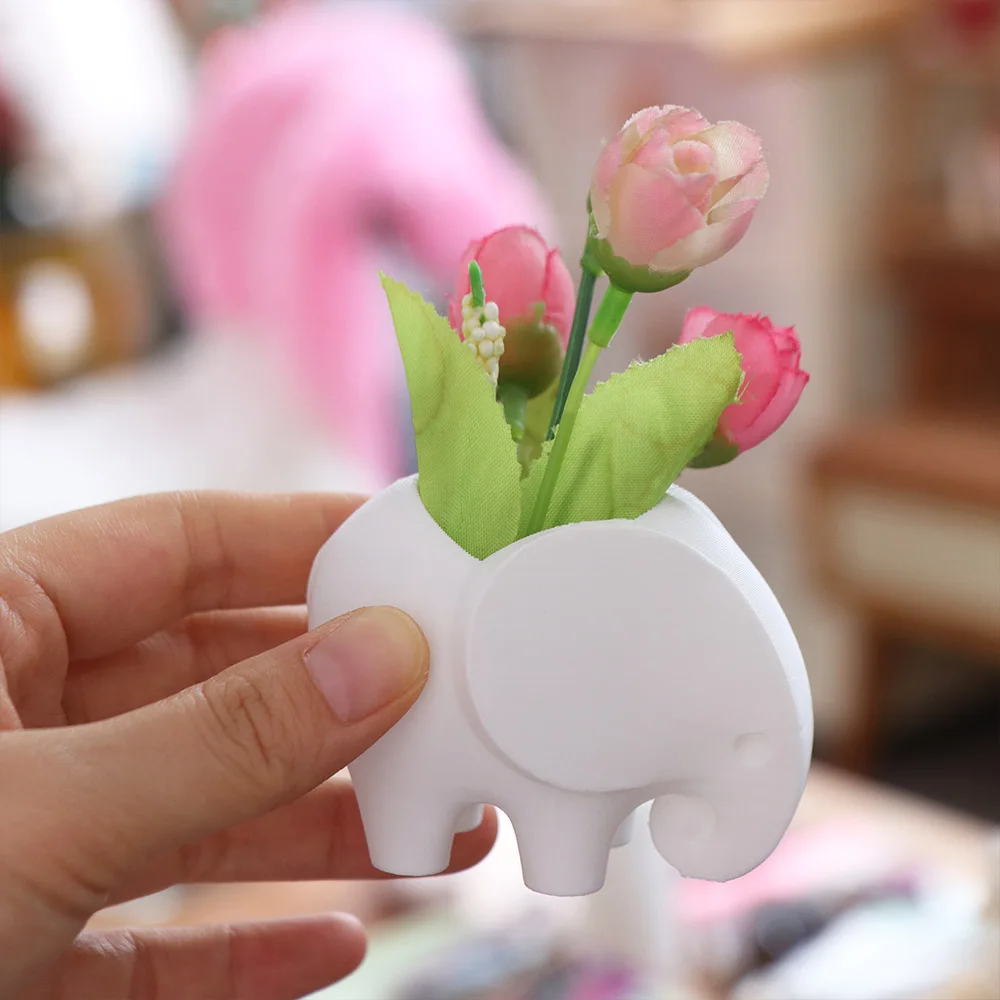 Plastic 3D Printed Elephant Flowerpot Succulent Planter Vases or Pencil Holders Mini Elephant Planter Pot Flower Pot Stands
