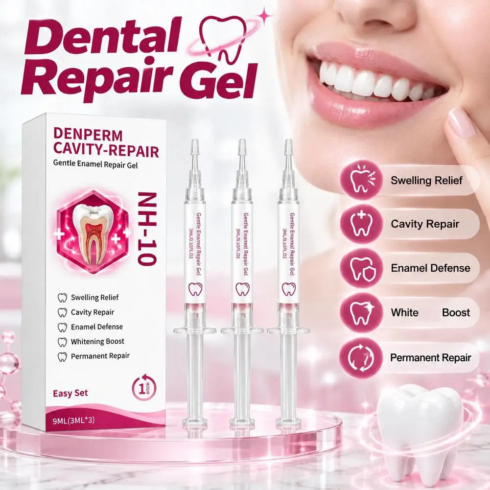 NH-10 Enamel Repair Gel 3 Syringes Oral Care Relieve Teeth Sensitivity Freshen Breath Portable,Easy to Use Dental Care