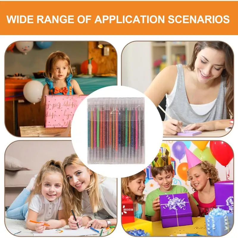 مجموعة أقلام جل لامعة ، أقلام جل فنية مع تألق ، حبر ناعم متعدد الألوان ، لوازم فنية للعبث