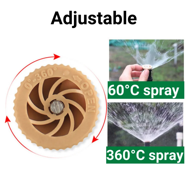 Zraszacz wody 1/2 Cal gwint plastikowy 0-360 stopni regulowany rolniczy na trawnik ogrodowy nawadniania dysza do nawadniania męskiego/żeńskiego drutu