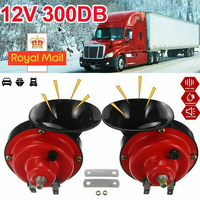 2pcs Universal Loud Car Horn 12V Electric Snail Train Horn 300db Super Loud Waterproof Horns Siren for Motorcycle Car Truck Boat