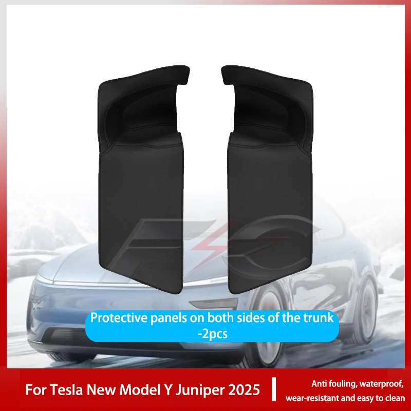 Voor Tesla Nieuw Model Y Juniper 2025 Lederen Kofferbak Matten Achterbank Rugleuning Protector Pad Rugleuning Alle Weer Liner Huisdier anti-kick Pad