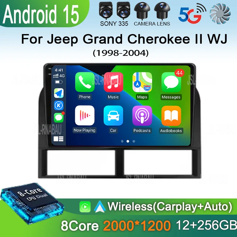 

Android 15 Car Radio Multimedia Video Player Navigation For Jeep Grand Cherokee II WJ 1998-2004 Autoradio Carplay Auto NO 2 Din
