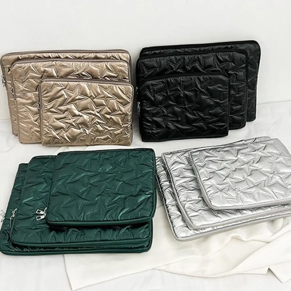 New Solid Color Laptop Case Star-Shaped Protective Laptop Sleeve Pleats Design Lightweight Tablet Case School