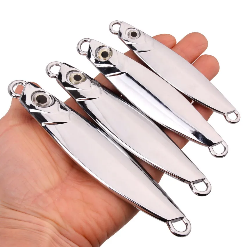 60g 80g 100g Sea fishing Slow Jig Metal Jigging Spoon 3D  Artificial Bait Boat Fishing Jig Lures Super Hard Fish Fishing Lures