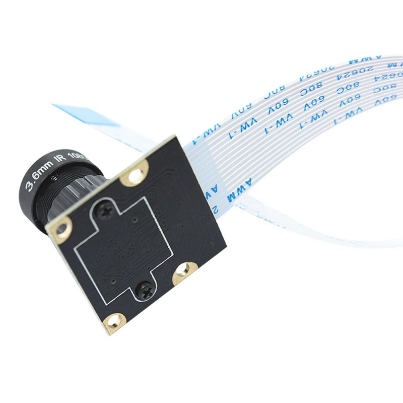 5MP OV5647 Camera Module Non-Night Vision Version Black For Raspberry Pi 75 Degree 3.6Mm Adjustable Focus 1080P HD Webcam