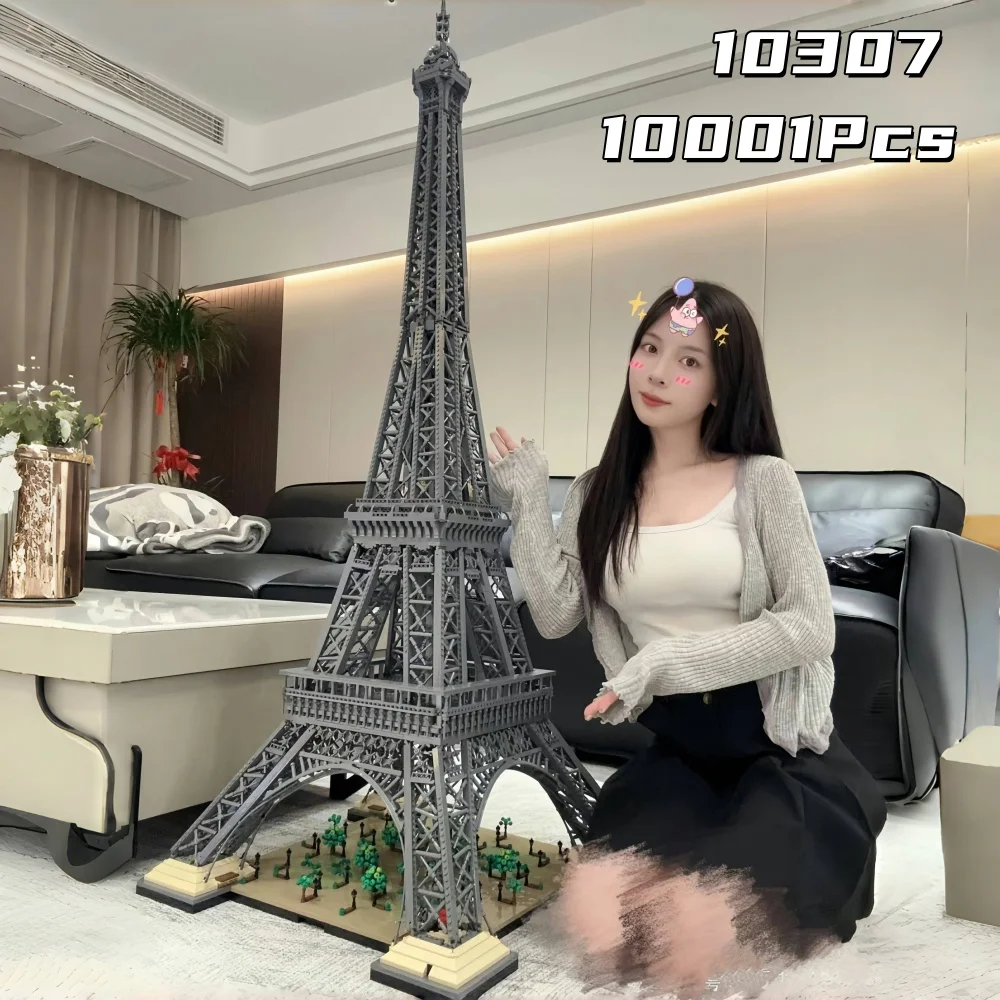 A 2025 IN MAGAZZINO Set 10001 pezzi 1,5 m di altezza Torre Eiffel di Parigi Architettura Modello Building Blocks Mattoni Regali per adulti