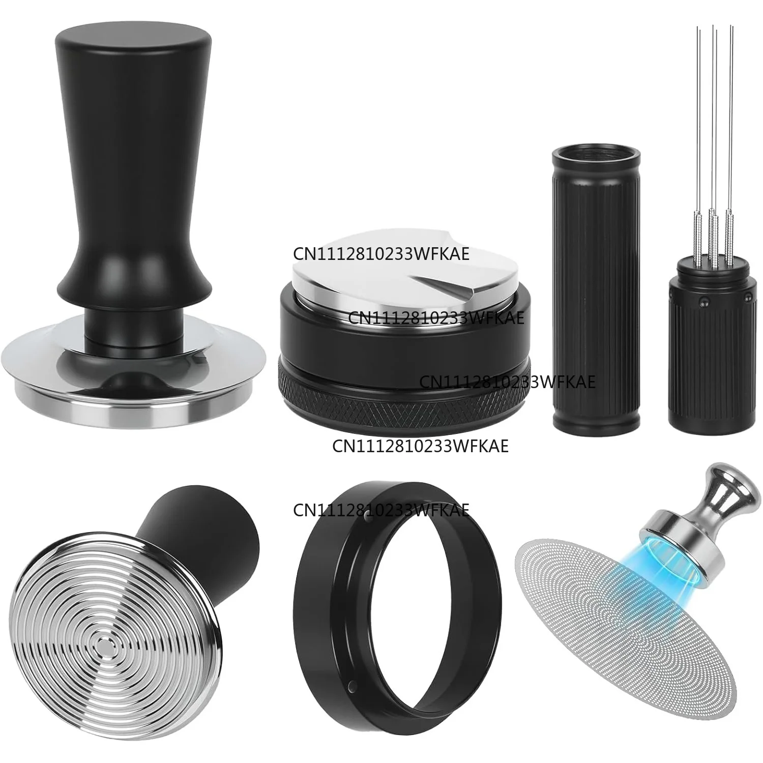 Coffee machine accessories 304 powder pressing hammer, coffee cloth powder device handle powder ring Italian coffee filter