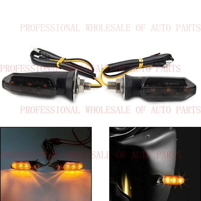 V+ V+ 2X Universal Motorcycle LED Smoke Turn Signal Indicator Amber Blinker Light