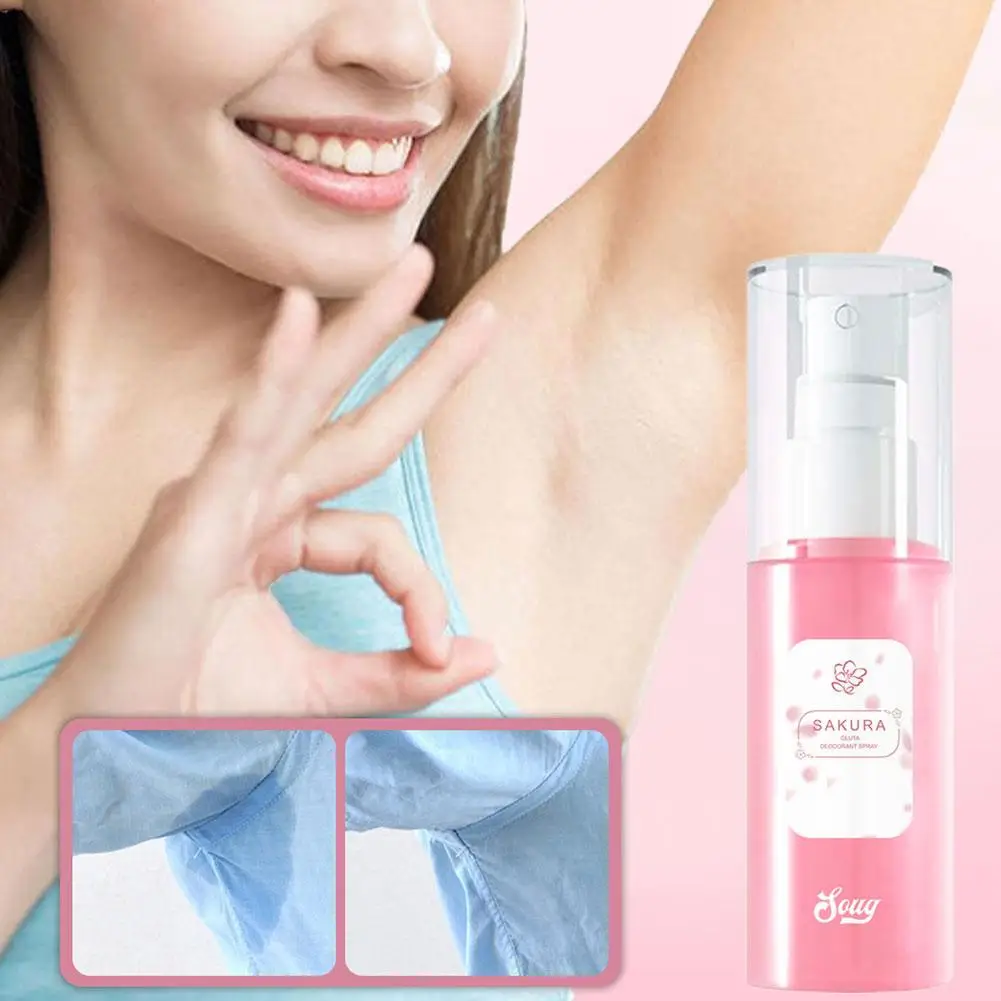 Natural Sakura Deodorant Spray Beauty Health Antiperspirant Spray Body Skin Care Underarm Anti Odor Women Men Sports 50ml