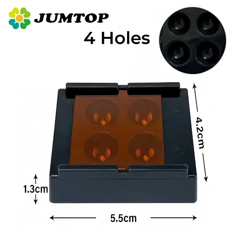 JUMTOP 1Pc Dental Veneer Storage Box 4 Holes Teeth Patch Shading Light Storage Case Denture Retainer Molar Boxes