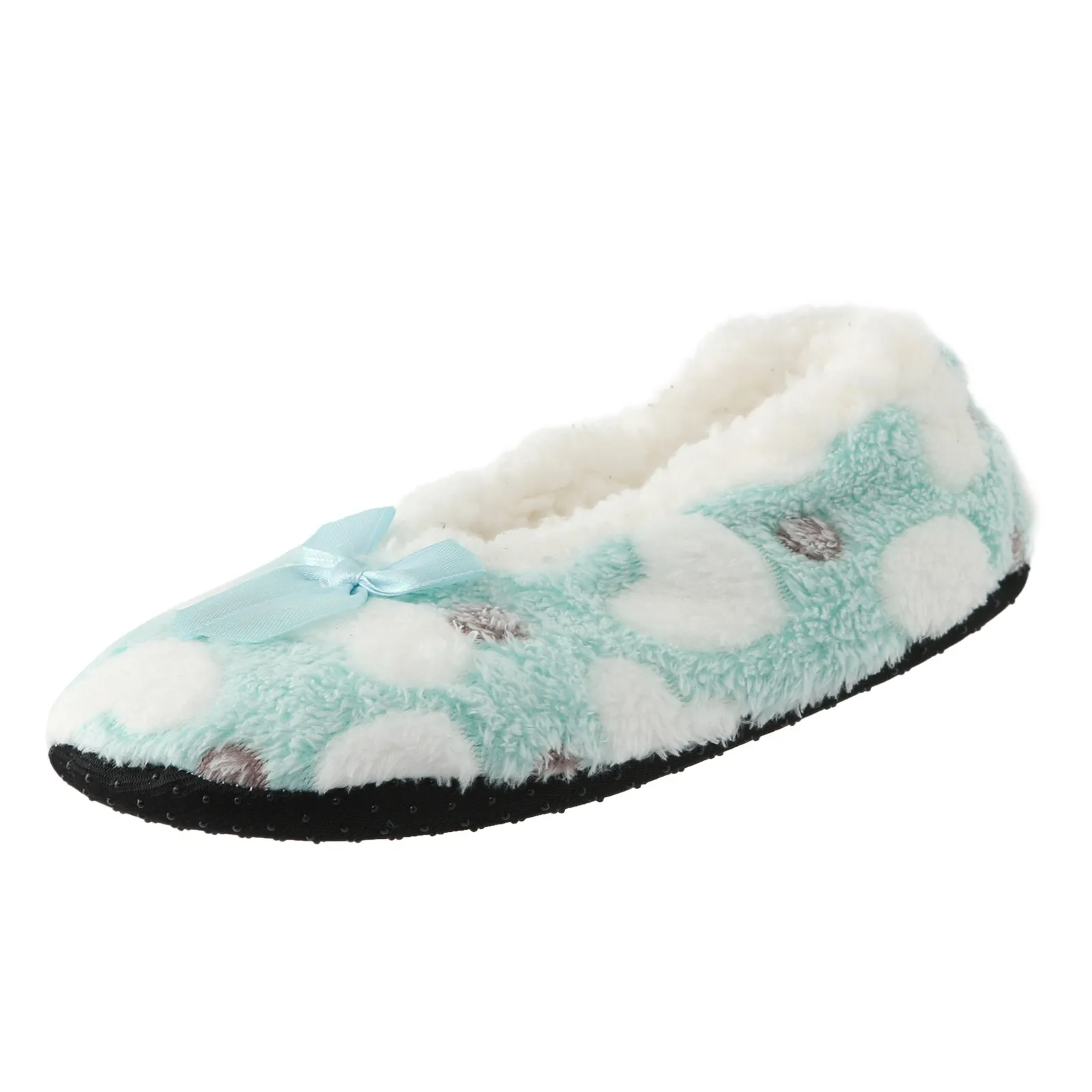 Fuzzy Female Slippers Women Winter Fur Cotton Warm Plush Non Slip Cover Heel Flats Print Indoor Soft Fluffy Lazy House Shoes