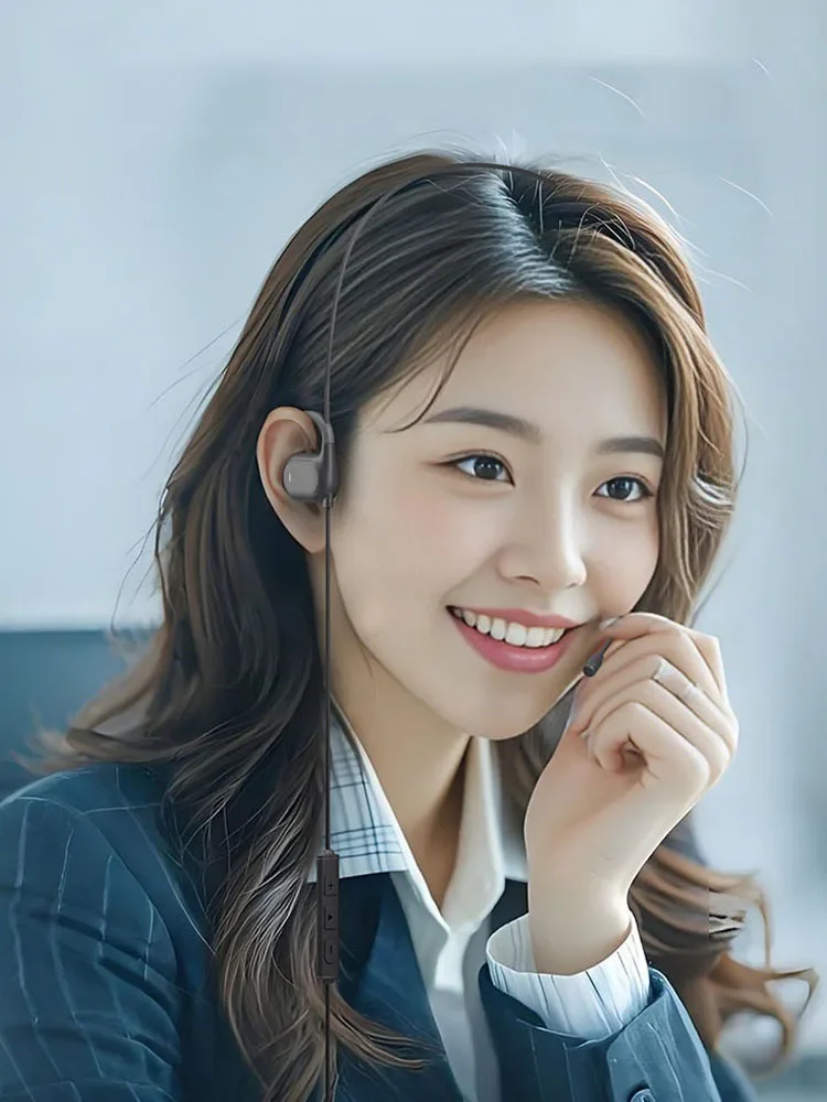 Écouteurs à oreille ouverte filaires de 3.5mm, casque léger à prise de Type C, casque de musique stéréo Hifi avec Microphone pour le travail et le sport