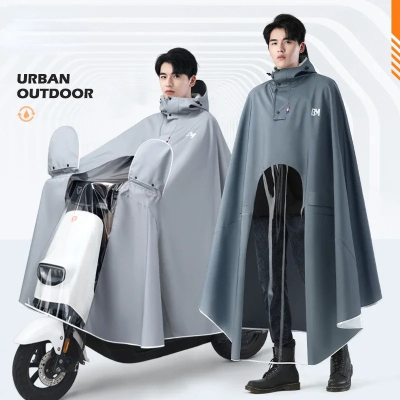 Women Men Waterproof Bicycle Rain Poncho Oxford Thicken Reusable Raincoats Hooded Rain Capes for Bike Motorcycle Rainwear