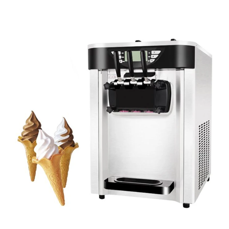 110/220V Commercial Automatic Three Flavors Soft Serve Ice Cream Machine Maker For Restaurant Use