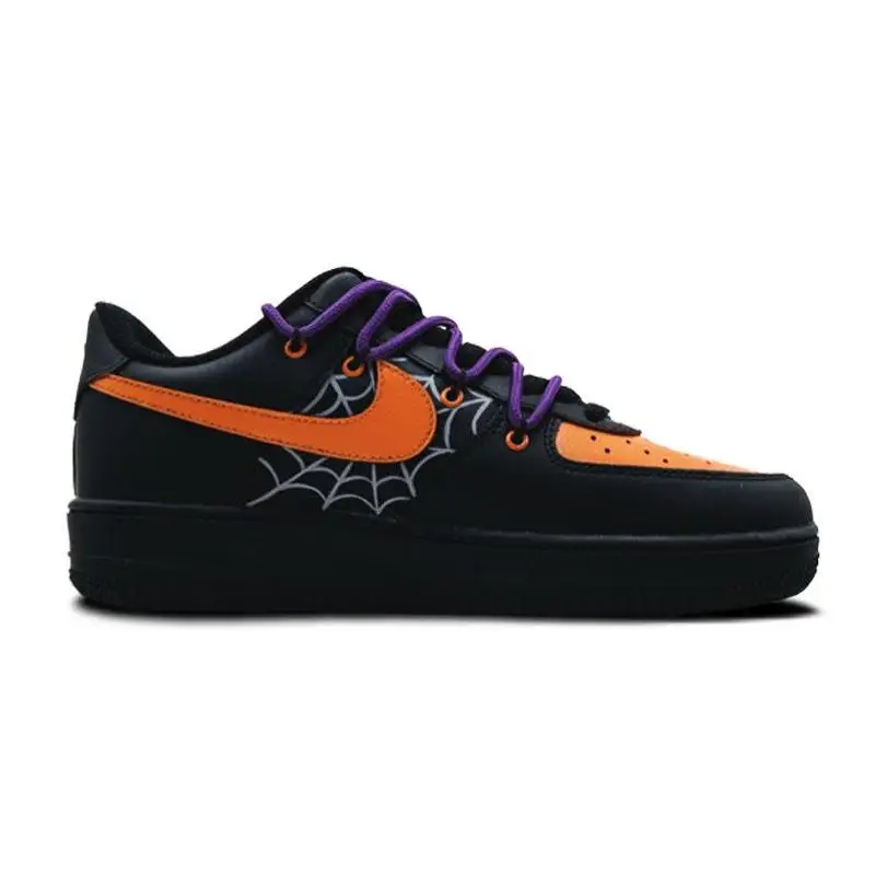 [Custom "S Ghost Face Pumpkin"]Nike Air Force 1 Low Air Force 1 Low-Top Skateboard Shoes Men's Black Orange