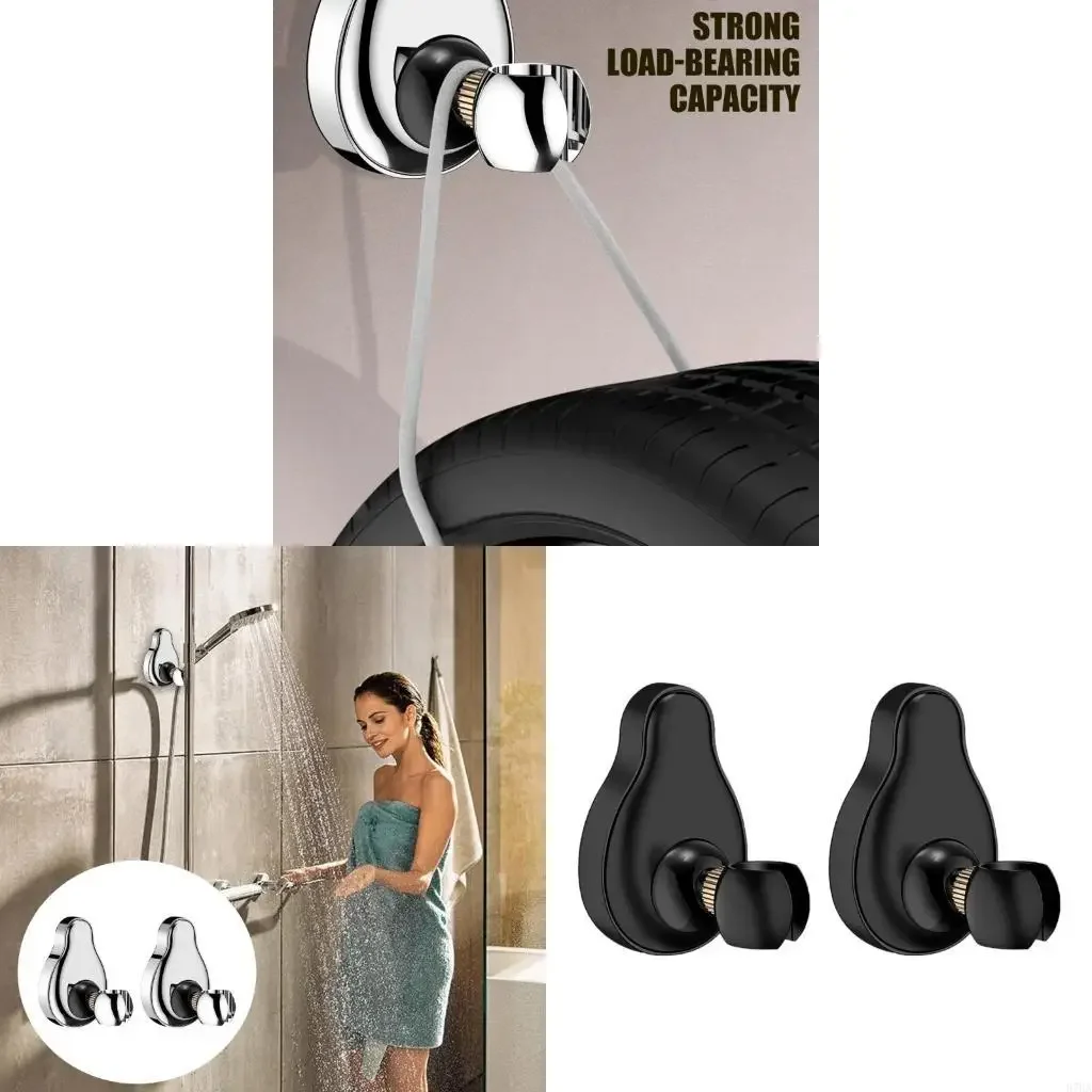 

2Pcs Wall Mounted Shower Bracket Universal Stand Adjustable Shower Head Holder Self-adhesive Base Shower Accessory Y5GB